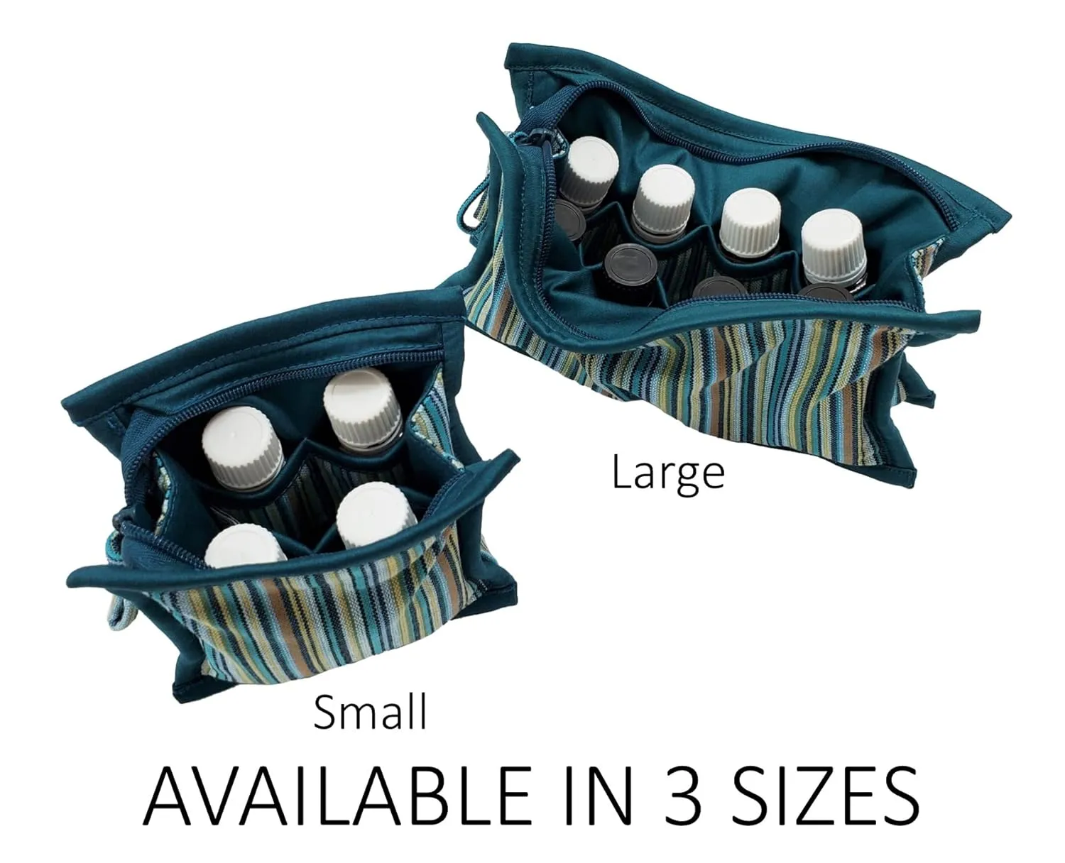 Essential Oil Case for Purse - Seabreeze Teal - Small Size HOLDS 4-6 Bottles (5ml-15ml, also fits Roller Bottles) - Chic and Compact EO Bags in Multiple Sizes - Perfect size Essential Oil Travel Bag