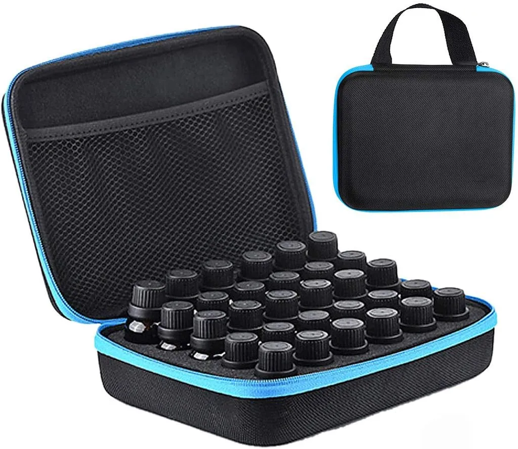 Essential Oils Cases,Coxeer Essential Oil Carrying Case Holds 30 Bottles Hard Shell Essential Oil Bag Bottle Carrying Case for Travel