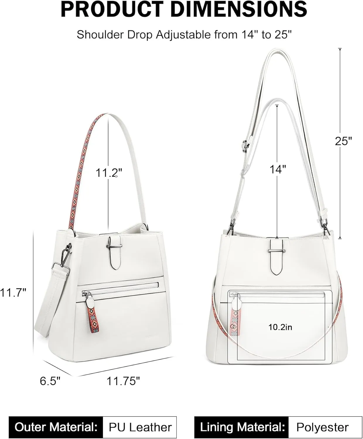 FADEON Bucket Bag for Women Purses and Handbags Designer Hobo Bags for Women Crossbody PU Leather Shoulder Bag Trendy