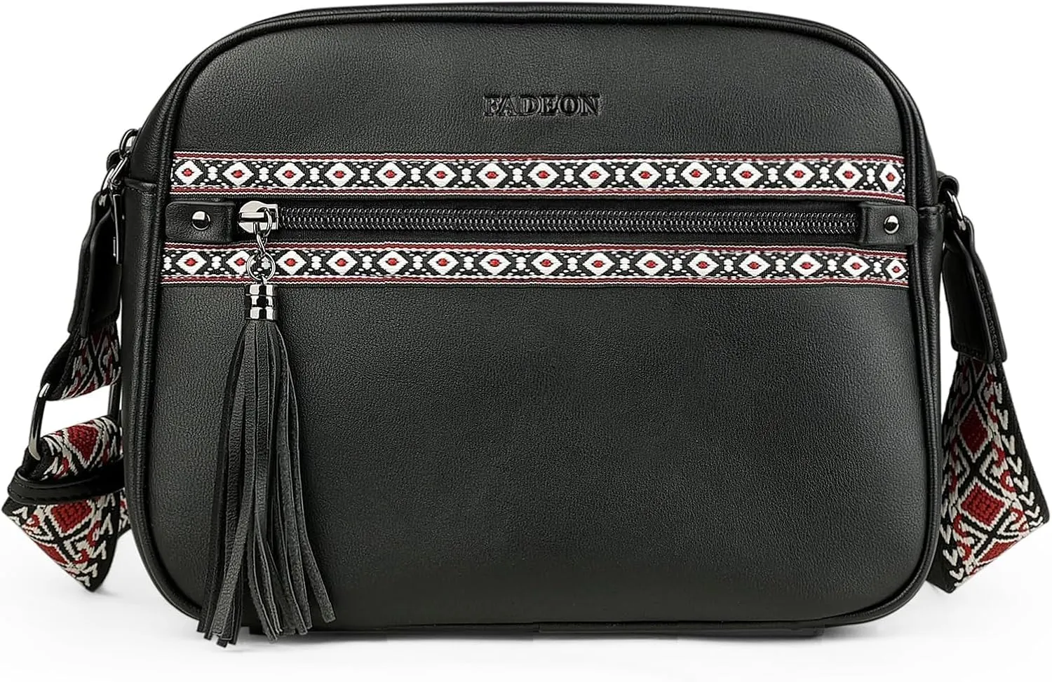 FADEON Crossbody Bags for Women Designer Vegan Leather Crossbody Purse Multi-pocket Medium Shoulder Bag with Card Slots