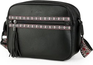 FADEON Crossbody Bags for Women Designer Vegan Leather Crossbody Purse Multi-pocket Medium Shoulder Bag with Card Slots
