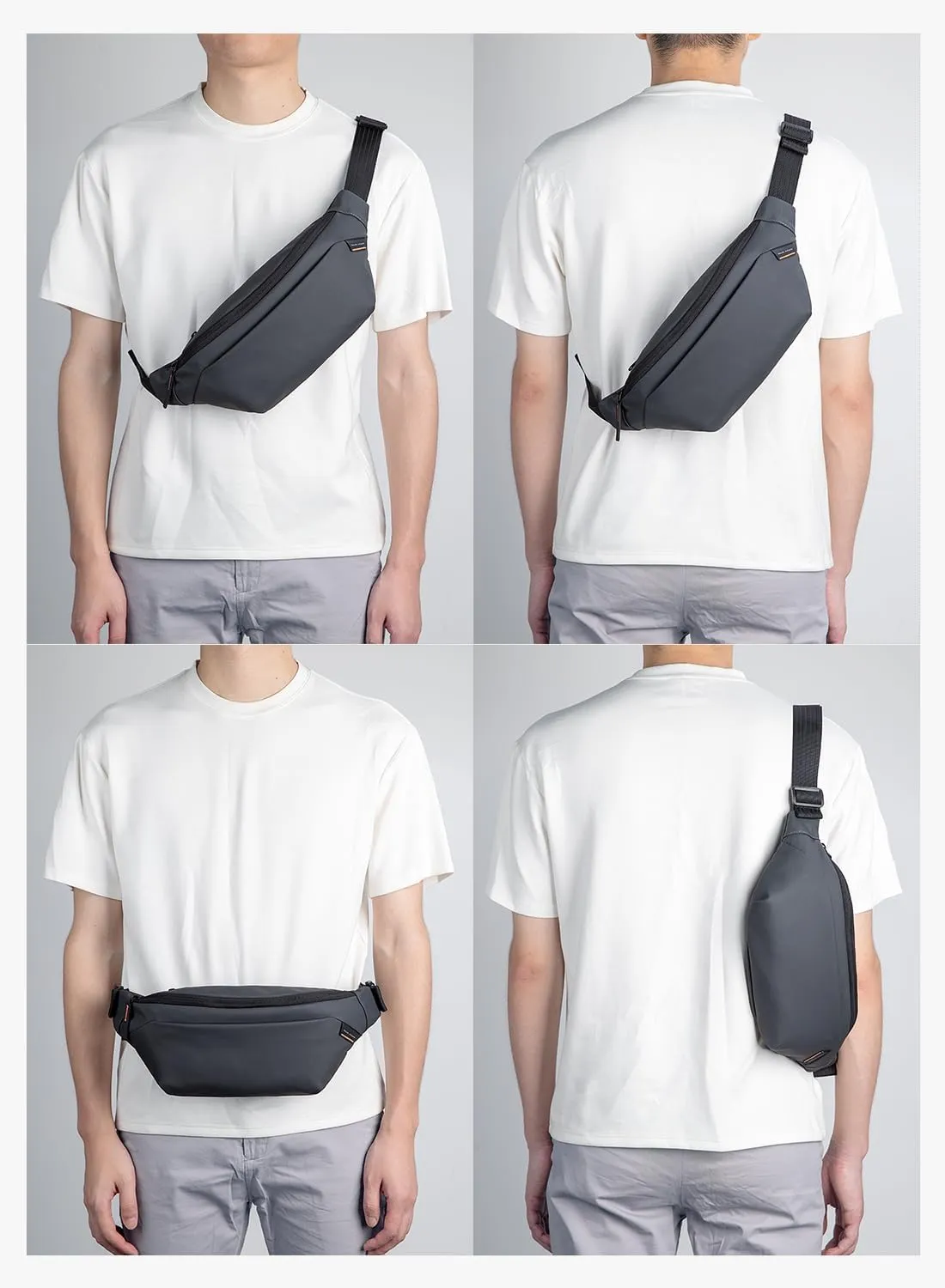 Fanny Pack for Men,Fashion Waist Packs Adjustable Belt Bag Sling Bag Water-Resistant Cross body Pack Chest Bag Daypack Bum Bags for Travel Sports Hiking