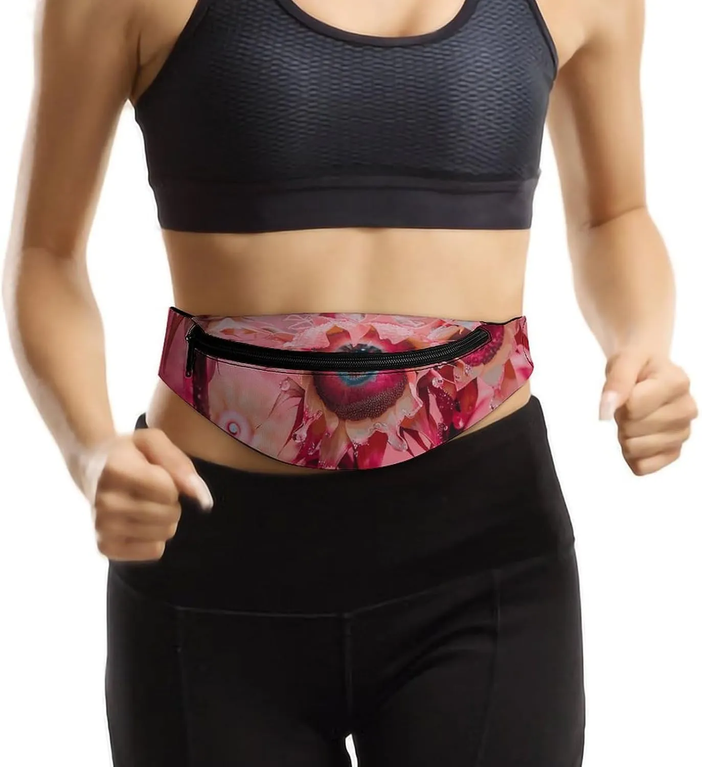 Fanny Pack for Women Men Red Abstract Blur Waist Pack Adjustable Belt Bag for Workout Running Travelling Casual Waist Bag