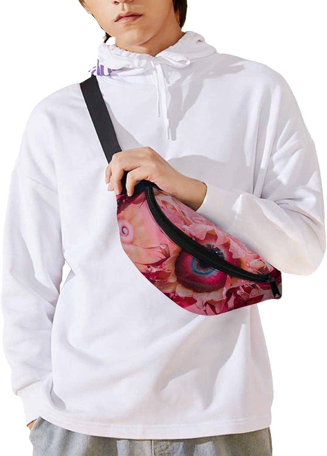 Fanny Pack for Women Men Red Abstract Blur Waist Pack Adjustable Belt Bag for Workout Running Travelling Casual Waist Bag