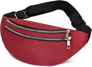 Fanny Pack Men Waist Bag Breast Package Waterproof Outdoor Sports Chest Bag Pouch Korean-Style Fanny Pouch Crossbody Male Banana Bags (Red)