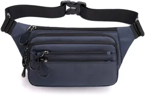 Fanny Pack Men's Waist Bag Nylon Men's Sports Chest Bag Travel Shoulder Bags Hiking Messenger Bags (Deep Blue)
