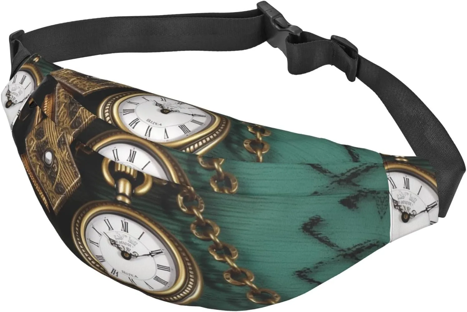 Fanny Packs For Women Men Waist Bag Waterproof Sport Belt Bag Steampunk Watches Keys And Chains Fashion Waist Pack Adjustable Crossbody Bags Zipper Bum Bag For Running Hiking Travel