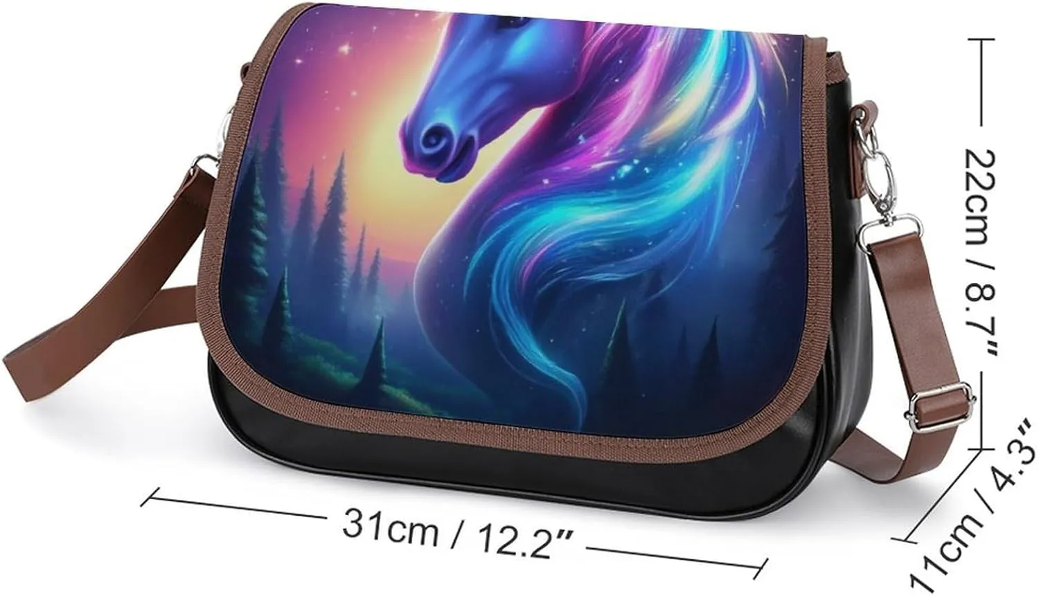 Fashion Crossbody Bags for Men Women Pu Leather Shoulder Bag Travel Purse Lightweight Messenger Bag