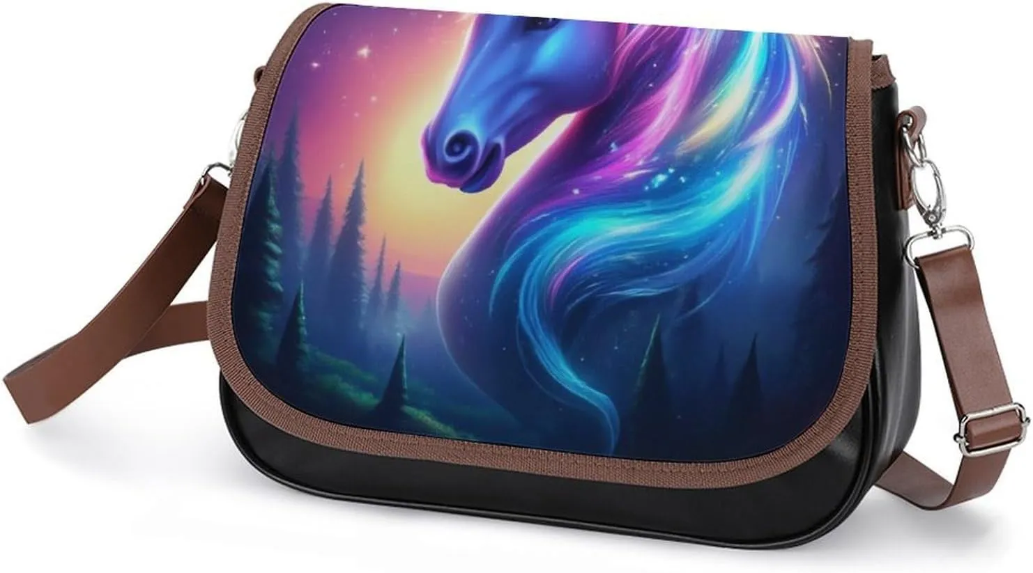 Fashion Crossbody Bags for Men Women Pu Leather Shoulder Bag Travel Purse Lightweight Messenger Bag