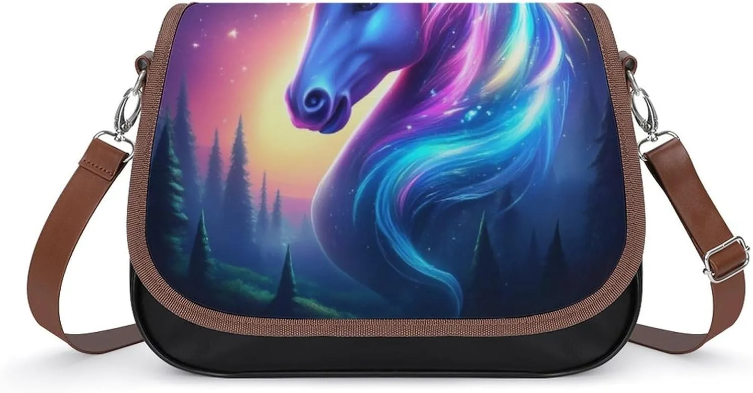Fashion Crossbody Bags for Men Women Pu Leather Shoulder Bag Travel Purse Lightweight Messenger Bag