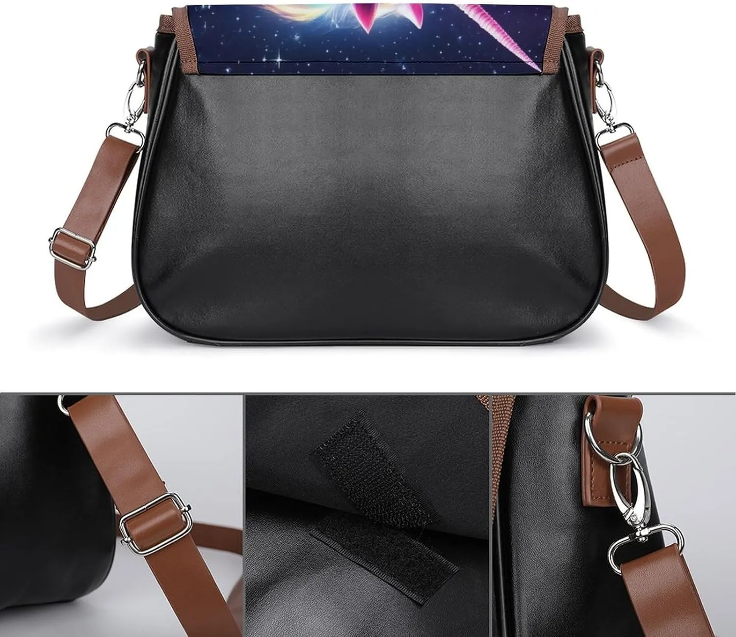 Fashion Crossbody Bags for Men Women Pu Leather Shoulder Bag Travel Purse Lightweight Messenger Bag