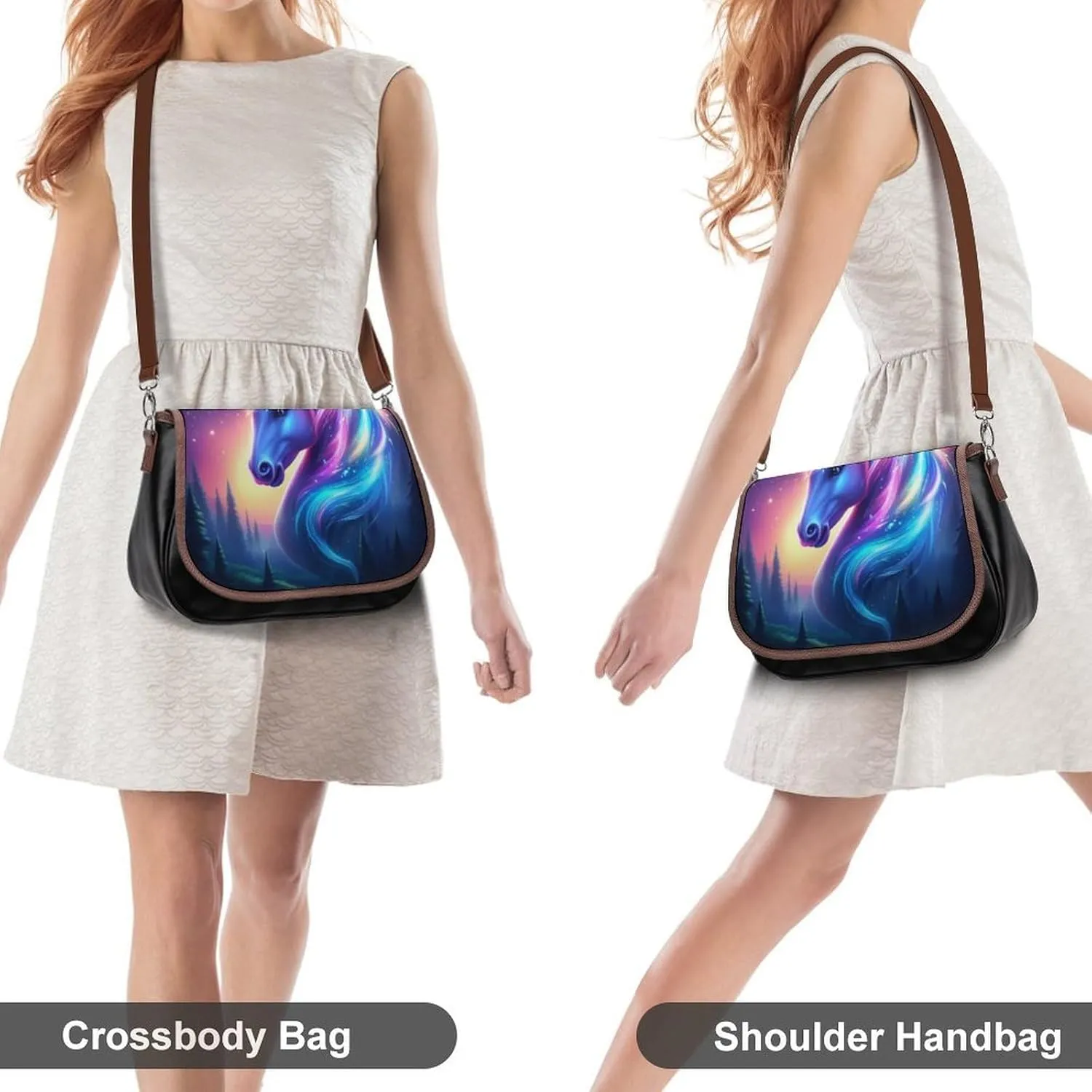 Fashion Crossbody Bags for Men Women Pu Leather Shoulder Bag Travel Purse Lightweight Messenger Bag