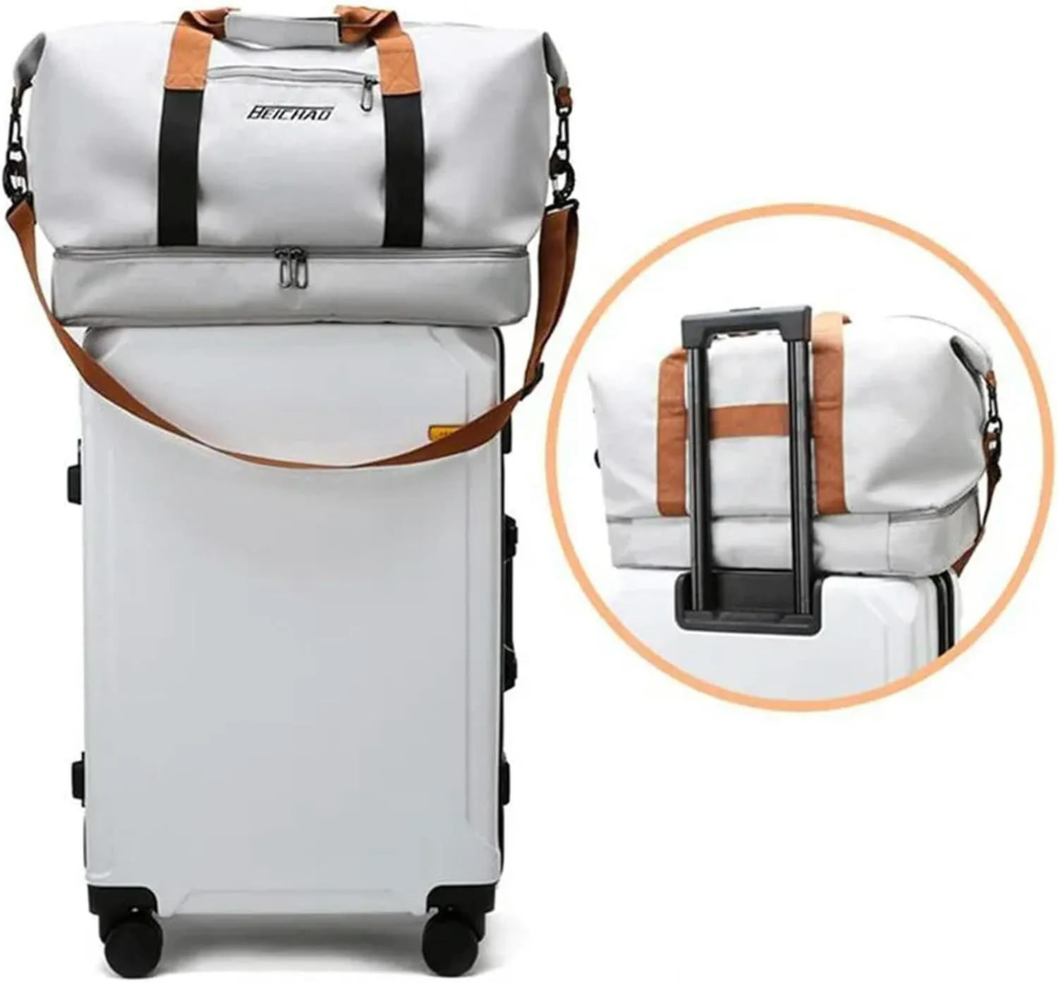 Fashion Travel Bags for Women Large Capacity Men's Sports Bag Waterproof Weekend Sac Voyage Female Messenger Bag Dry and Wet, Purple 46x25x28cm