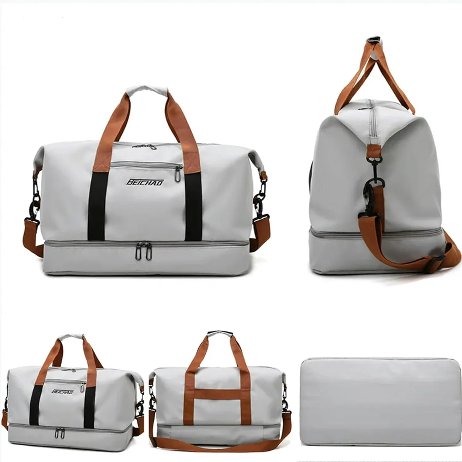 Fashion Travel Bags for Women Large Capacity Men's Sports Bag Waterproof Weekend Sac Voyage Female Messenger Bag Dry and Wet, Purple 46x25x28cm