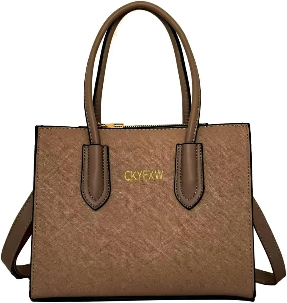 Faux Leather Shoulder Bags With Zipper Crossbody Handbags Purses For Women Medium Tote Bag