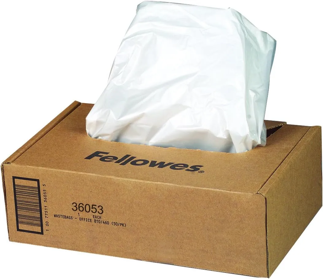 Fellowes 150-Sheet Cross-Cut Auto Feed Shredder, Black, AutoMax 150C; 9-Gallon Waste Bags, 100 Bags, 36053