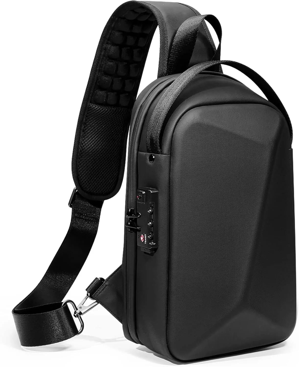 FENRUIEN Anti-Theft Crossbody Sling Backpack Bag for Men&Women Hard Shell with USB, Shoulder Pack Lock Waterproof 10.2 inch Single Strap for Travel Hiking
