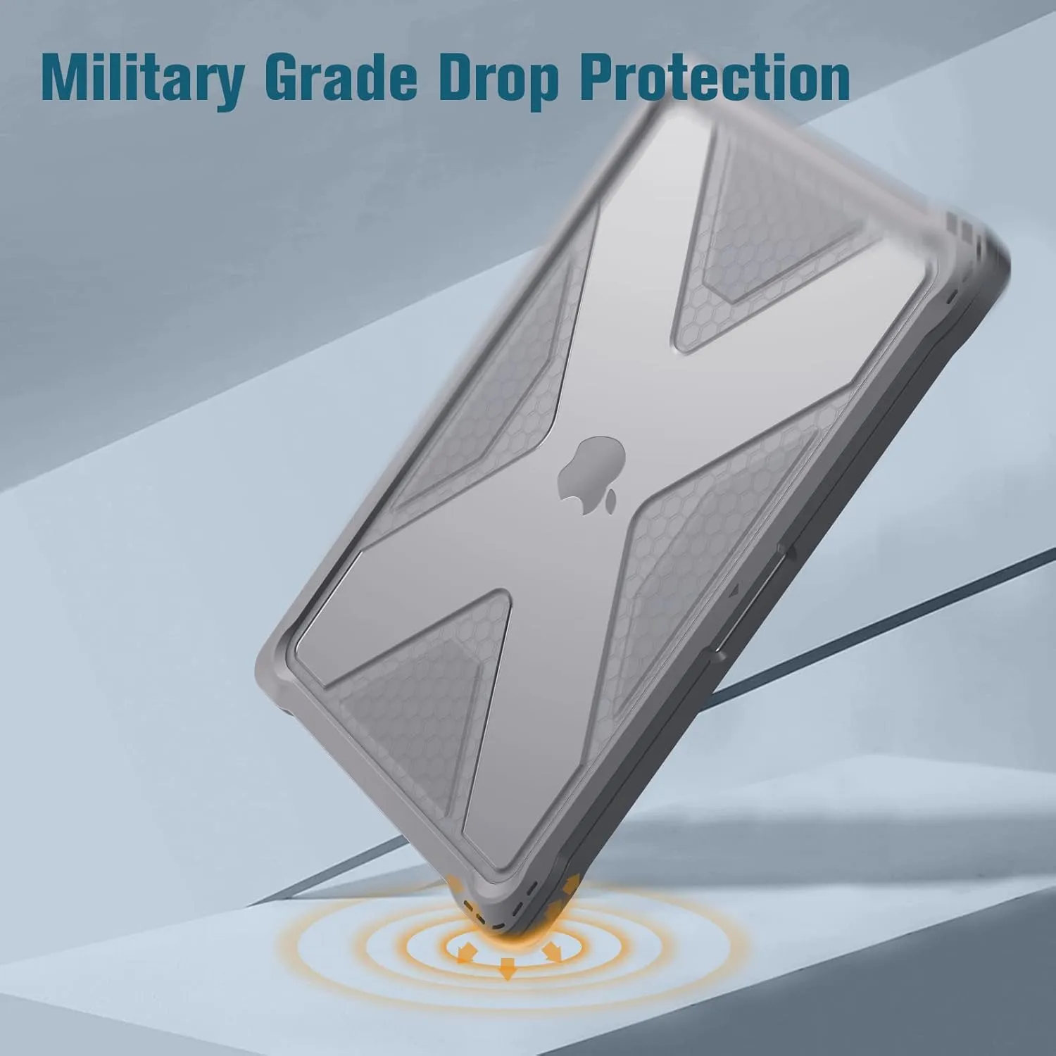 Fintie Case for MacBook Pro 16 Inch A3403 A3186 A2991 A2780 A2485 (2024 2023 2022 2021) - Heavy Duty Rugged Hard Shell Cover with TPU Bumper for MacBook Pro 16" M4/M3/M2/M1 Pro/Max Chip, Gray