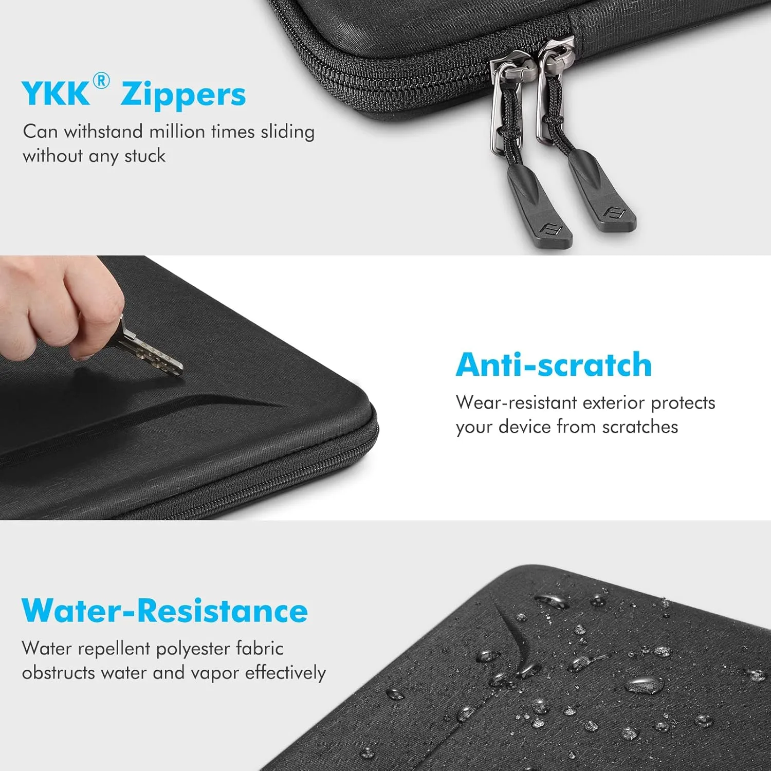 Fintie Sleeve Case for MacBook Pro 16, MacBook Air/Pro 15, 15" Surface Laptop - Shockproof EVA Carrying Bag for Up to 15.6" HP Lenovo Dell Acer Samsung Slim Laptop, Black