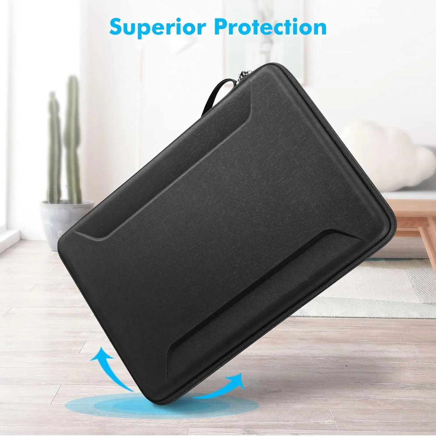 Fintie Sleeve Case for MacBook Pro 16, MacBook Air/Pro 15, 15" Surface Laptop - Shockproof EVA Carrying Bag for Up to 15.6" HP Lenovo Dell Acer Samsung Slim Laptop, Black