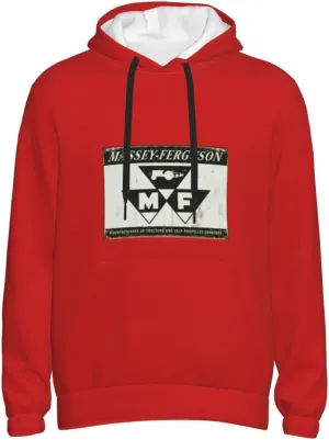 Flag Of Massey Ferguson Tractors Men'S Hooded Fleece Sweatshirt Comfortable Men'S T-Shirt