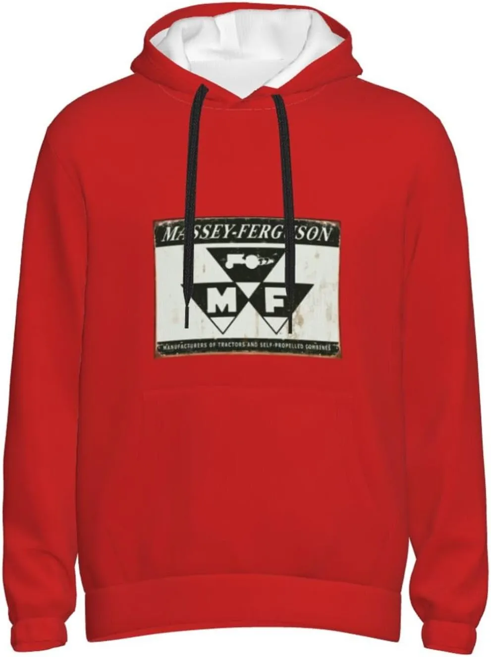 Flag Of Massey Ferguson Tractors Men'S Hooded Fleece Sweatshirt Comfortable Men'S T-Shirt