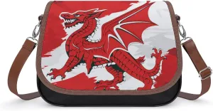 Flag of Wales Welsh Funny Women's Crossbody Bags Novelty Leather Purse Handbag Shoulder Bag