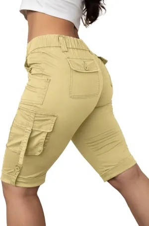 Flamingals Hiking Shorts for Women Flap Pocket Design Bermuda Cargo Shorts 2025 Trendy