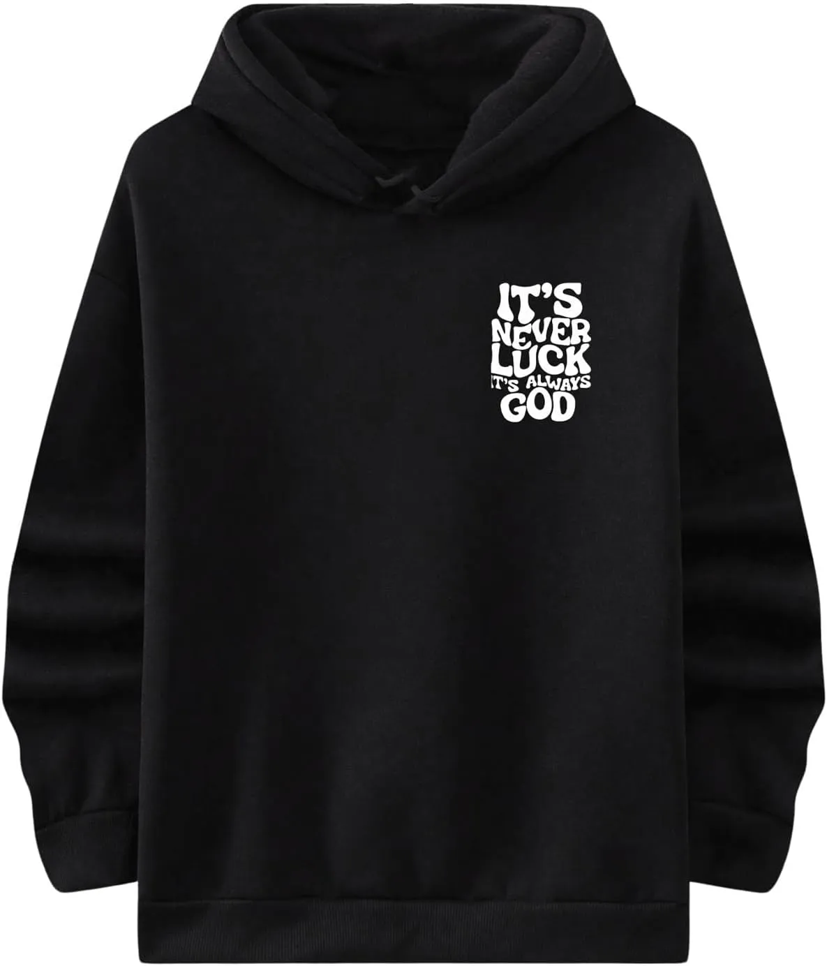 Floerns Men's Long Sleeve Lightweight Drawstring Letter Print Graphic Hoodies Sweatshirt Tops
