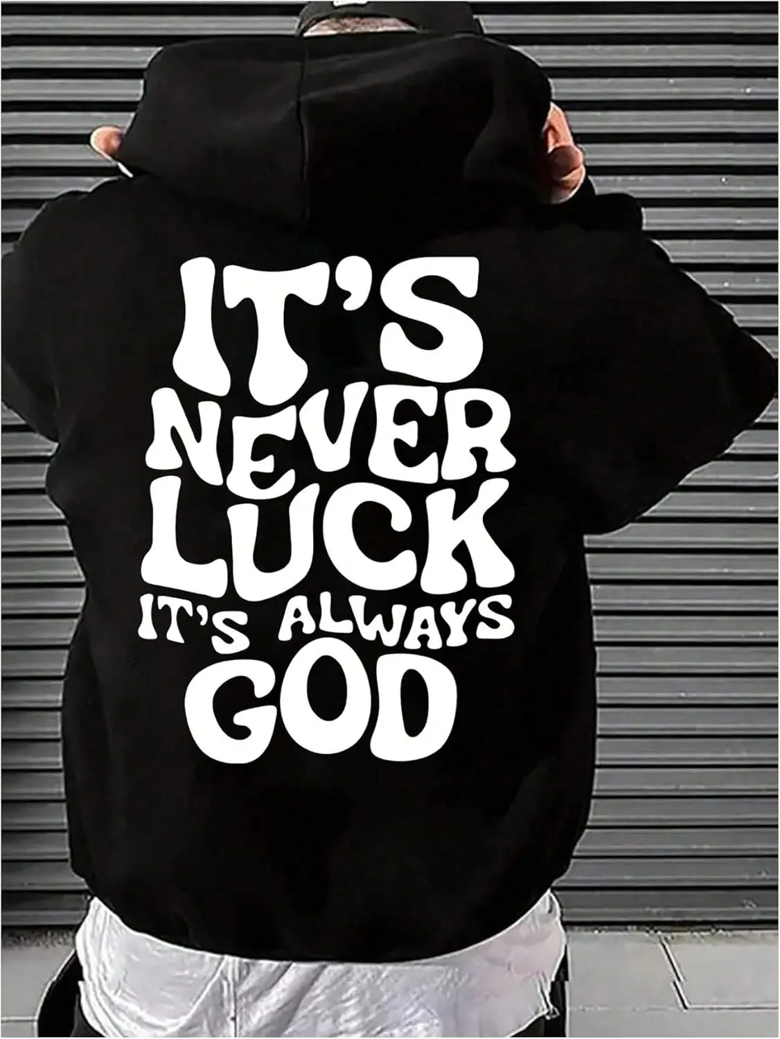 Floerns Men's Long Sleeve Lightweight Drawstring Letter Print Graphic Hoodies Sweatshirt Tops