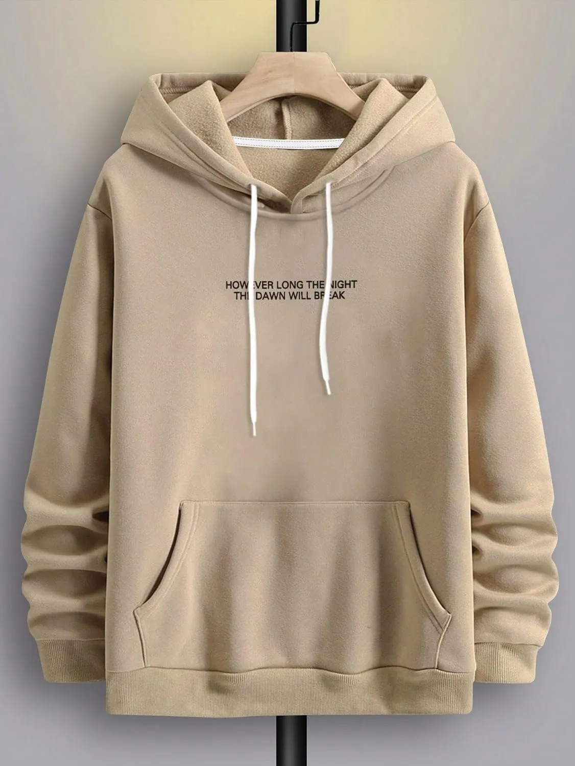 Floerns Men's Long Sleeve Lightweight Drawstring Letter Print Graphic Hoodies Sweatshirt Tops