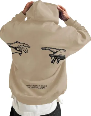 Floerns Men's Long Sleeve Lightweight Drawstring Letter Print Graphic Hoodies Sweatshirt Tops