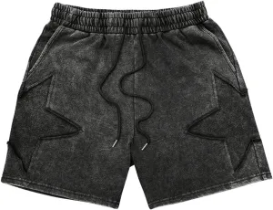 Floerns Men's Star Print Drawstring Waist Summer Track Shorts with Pocket
