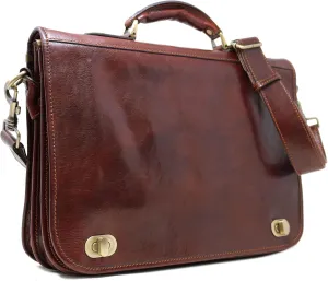 Floto Roma Leather Briefcase for Men Laptop Messenger Bag