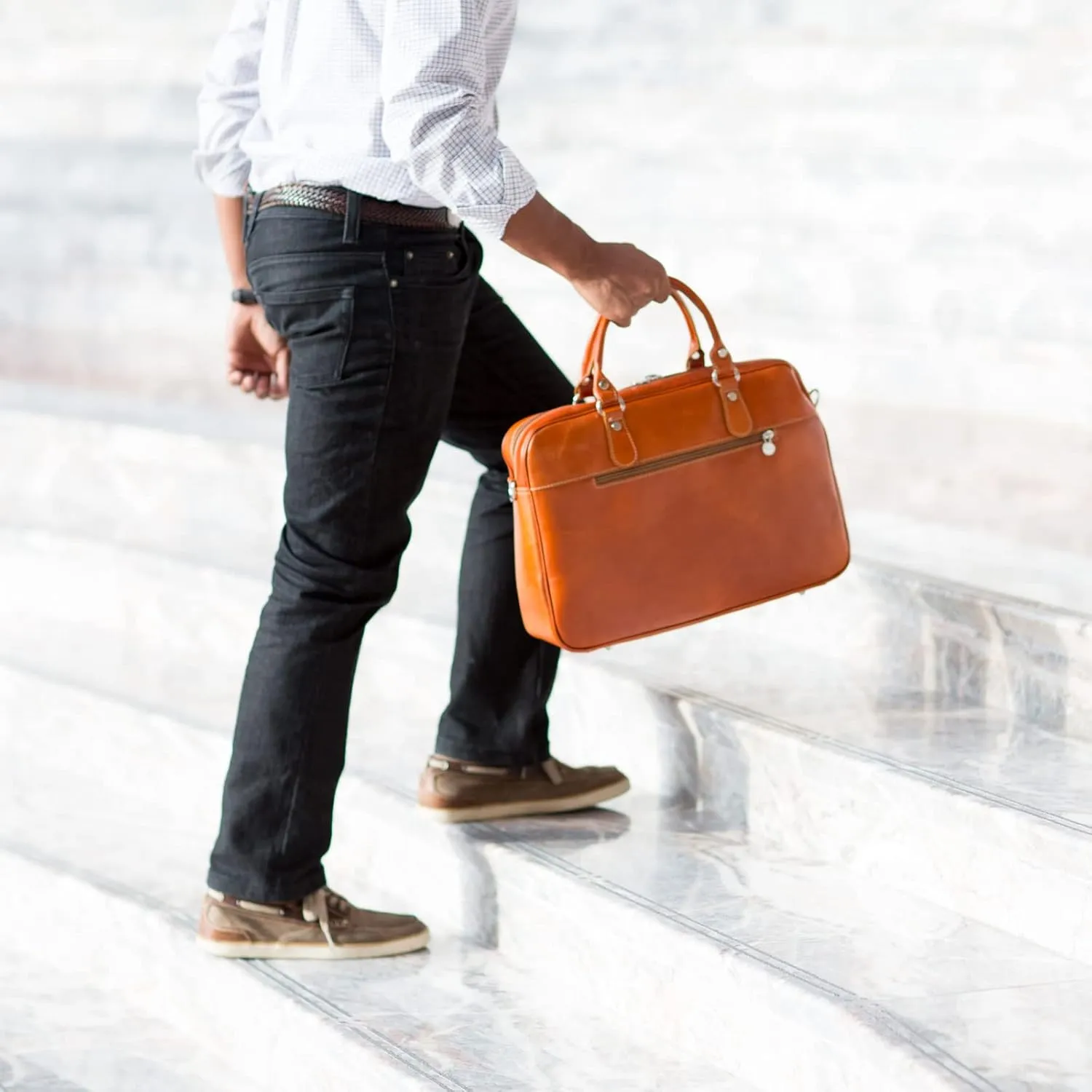 Floto Venezia Slim Leather Laptop Briefcase