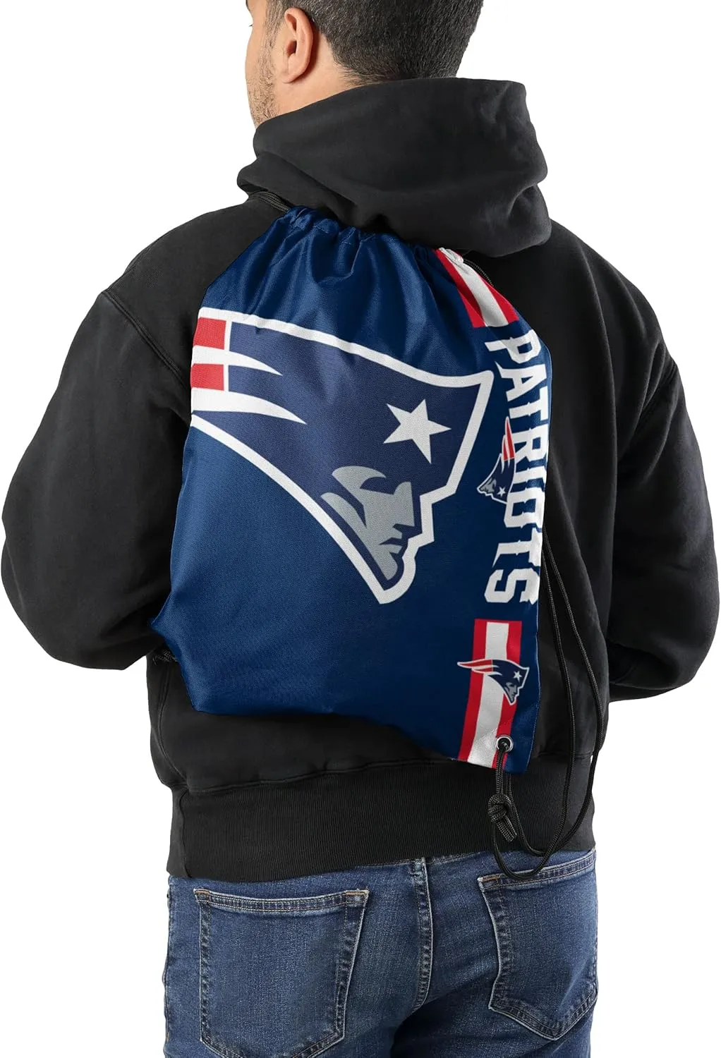 FOCO New England Patriots NFL Big Logo Drawstring Backpack