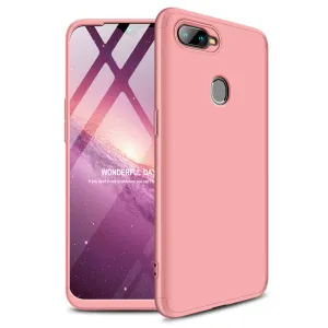 for Oppo A7 Ultra Slim PC Back Cover Non-slip Shockproof 360 Degree Full Protective Case Rose gold_Oppo A7