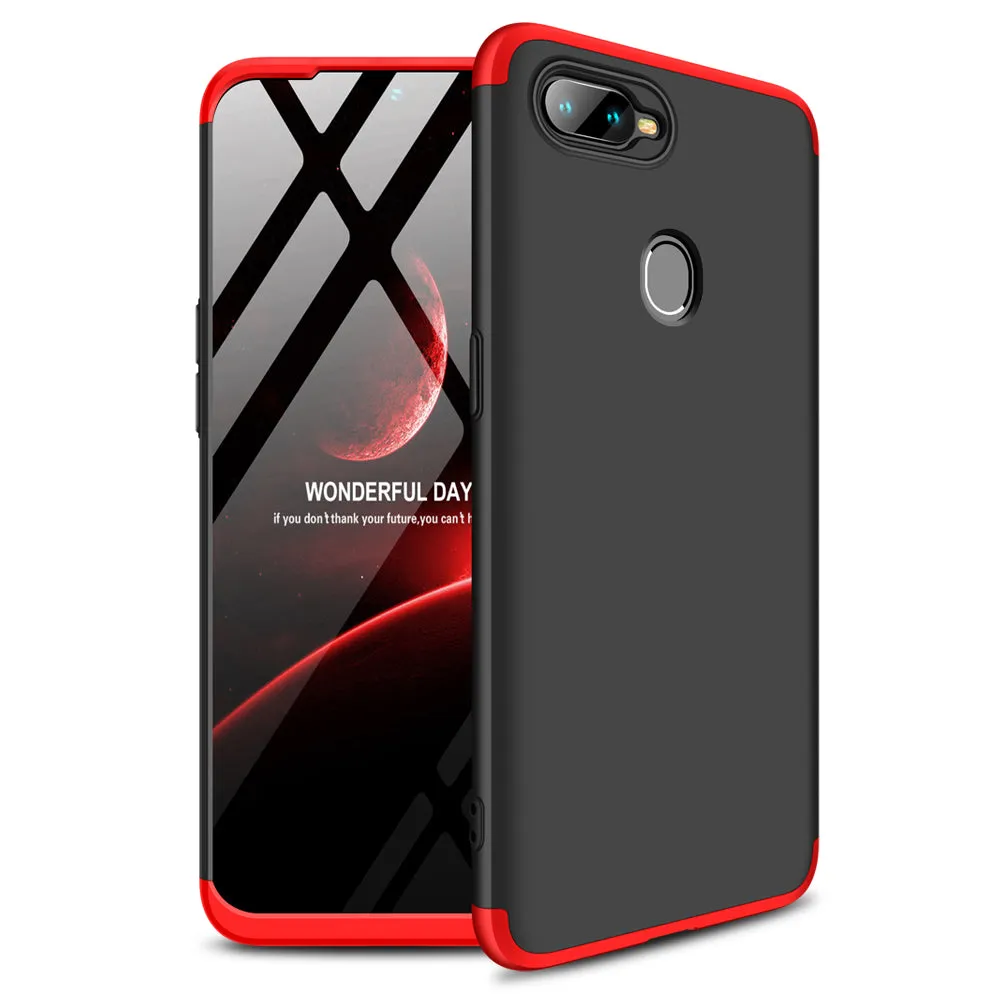for Oppo A7 Ultra Slim PC Back Cover Non-slip Shockproof 360 Degree Full Protective Case Rose gold_Oppo A7