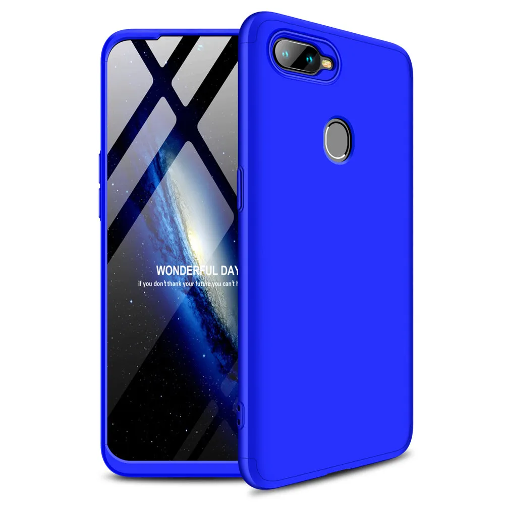 for Oppo A7 Ultra Slim PC Back Cover Non-slip Shockproof 360 Degree Full Protective Case Rose gold_Oppo A7