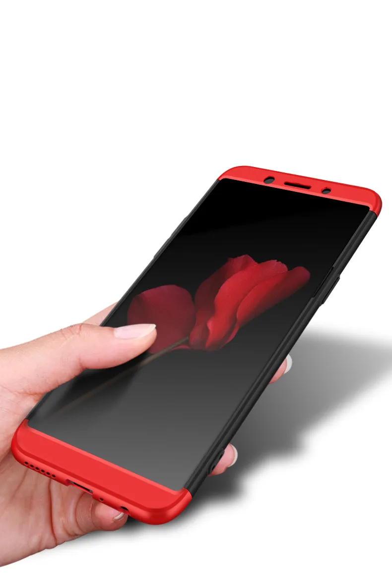 For OPPO A83/A1 Ultra Slim PC Back Cover Non-slip Shockproof 360 Degree Full Protective Case black