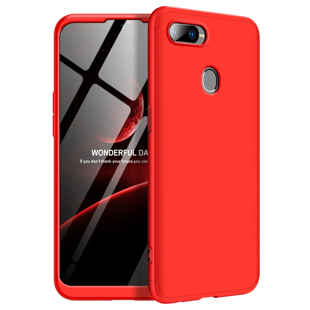 For OPPO F9/F9 Pro 3 in 1 360 Degree Non-slip Shockproof Full Protective Case blue