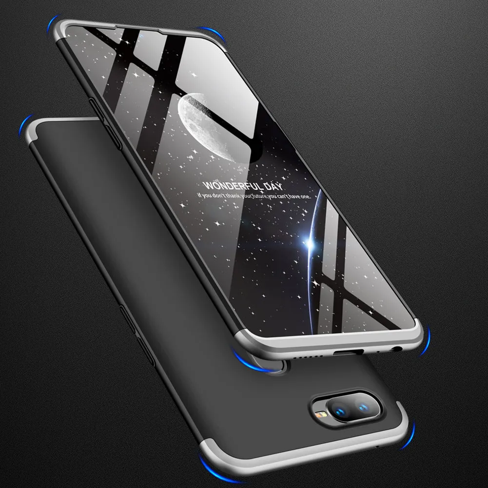 For OPPO F9/F9 Pro 3 in 1 360 Degree Non-slip Shockproof Full Protective Case blue