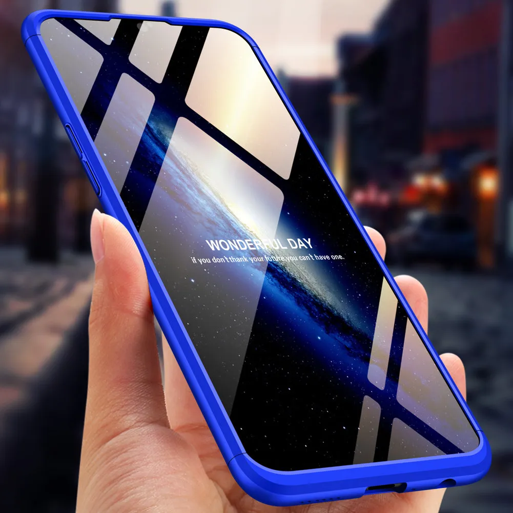 For OPPO F9/F9 Pro 3 in 1 360 Degree Non-slip Shockproof Full Protective Case blue