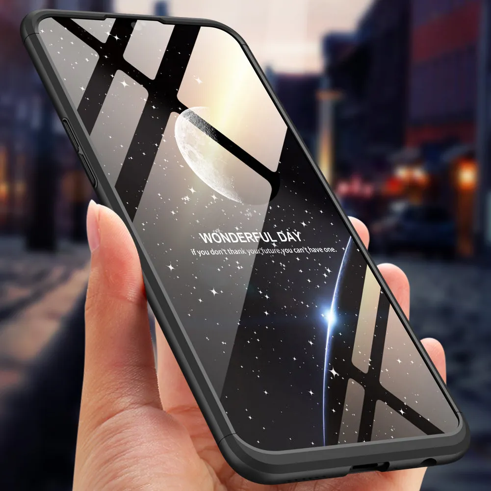 For OPPO F9/F9 Pro 3 in 1 360 Degree Non-slip Shockproof Full Protective Case blue