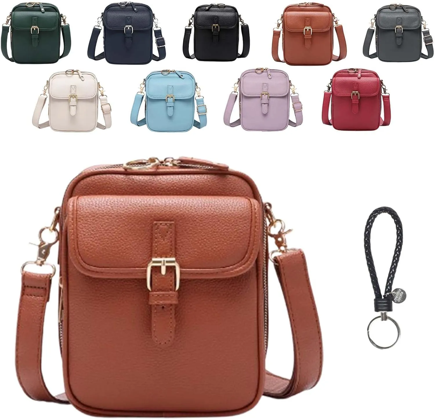 Forcipower Crossbody Bag,Collaboraten1 Leather Small Crossbody Bag for Women Men, Mini Messenger Shoulder Handbag