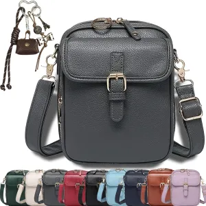 Forcipower Crossbody Leather Bag, Collaboraten1 Urvashi Crossbody Leather Bag Built in Wallet, Vintage Messenger Bag