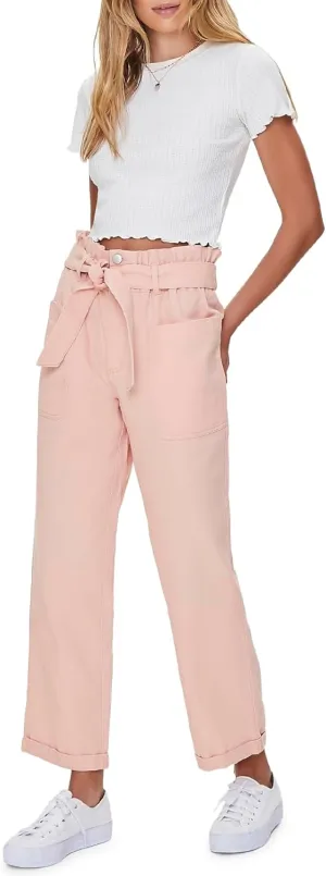 Forever 21 Women's Paperbag Ankle Pants