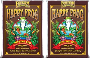 FoxFarm Happy Frog Potting Soil, 2cu ft (Pack of 2) - for Indoor/Outdoor Container Plants, Improves Root Efficiency, pH Adjusted for Optimal Nutrient Uptake - Contains Mycorrhizae and Humic Acids