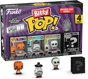 Funko Bitty Pop The Nightmare Before Christmas - Pumpkin Jack 4PK - Pumpkin King, Mayor (Frowning), Barrel and A Surprise Mystery Mini Figure - 0.9 Inch (2.2 Cm) Collectable - Gift Idea