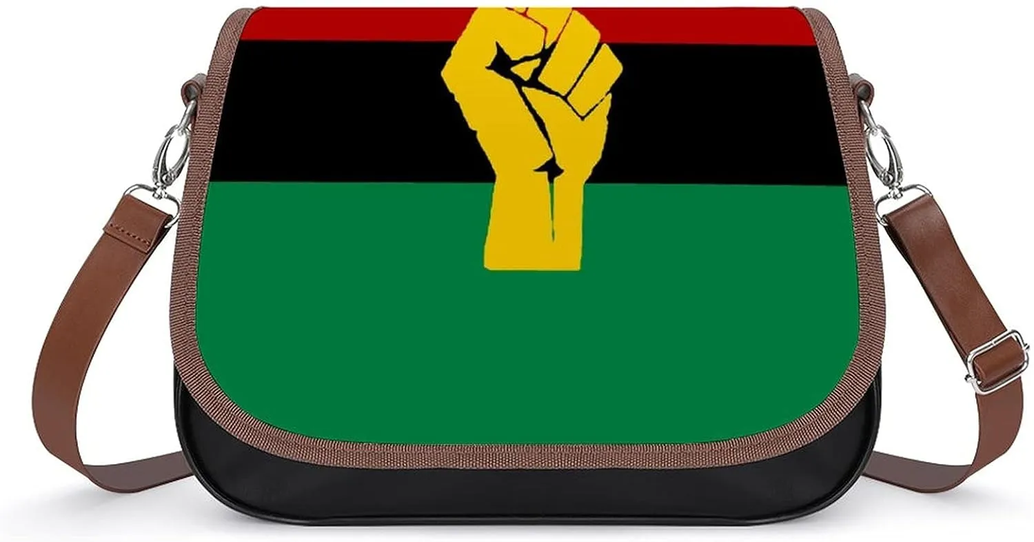 FunnyStar Black Power African Flag Women's Crossbody Bag Messenger Handbags Purse with Adjustable Shoulder Strap